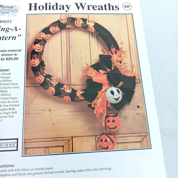 VTG 90s Halloween Wreath Pattern Instruction Lot Michaels Crafts Thanksgiving - Picture 10 of 13